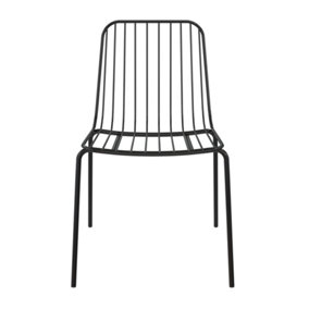 Caden wire dining chair in black, 2 pieces