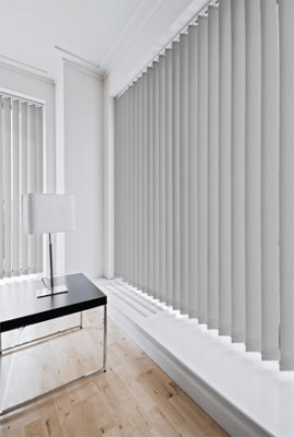 Caecus Blinds Blackout Vertical Blind with Headrail Grey 120cm Width x