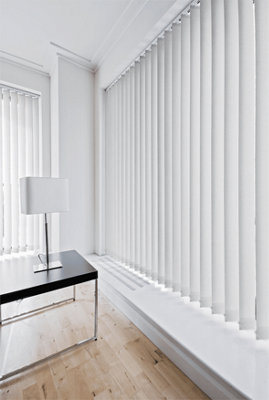Caecus Blinds Blackout Vertical Blind with Headrail White 150cm Width x