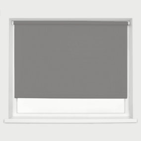 Caecus Blinds Made to Measure Blackout Premium 32mm Roller Blind Dark Grey Up to 60cm Width x Up to 240cm Drop