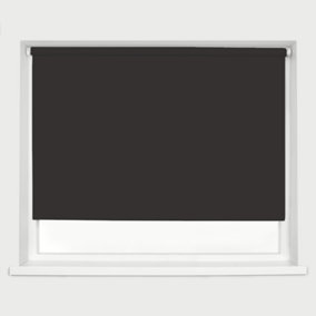 Caecus Blinds Made to Measure Blackout Premium 32mm Roller Blind Noir Black Up to 120cm Width x Up to 160cm Drop