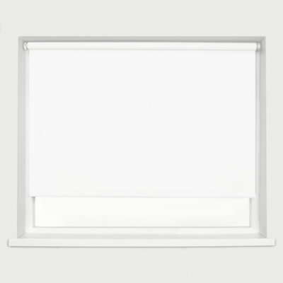 Caecus Blinds Made to Measure Blackout Premium 32mm Roller Blind Snow ...