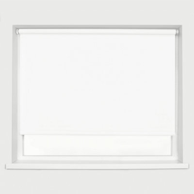 Caecus Blinds Made to Measure Blackout Premium 32mm Roller Blind Snow White Up to 60cm Width x Up to 160cm Drop