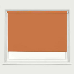 Caecus Blinds Made to Measure Blackout Premium 32mm Roller Blind Tango Orange Up to 120cm Width x Up to 160cm Drop