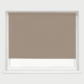 Caecus Blinds Made to Measure Blackout Premium 32mm Roller Blind Taupe Up to 120cm Width x Up to 160cm Drop