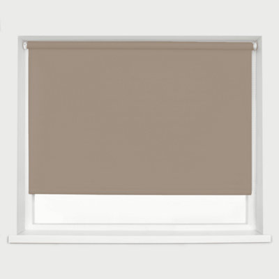 Caecus Blinds Made to Measure Blackout Premium 32mm Roller Blind Taupe Upto 240cm Width x Up to 160cm Drop