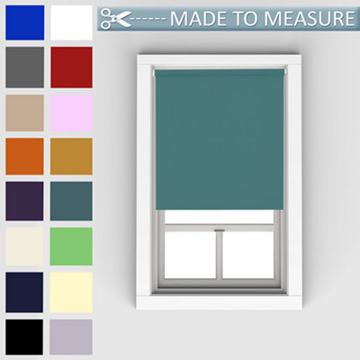 Caecus Blinds Made to Measure Blackout Roller Blind Teal 150cm