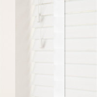 Caecus Blinds Made To Measure Faux Wood Venetian Blind Tapes White 105cm Width x 200cm Drop