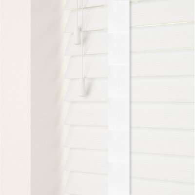 Caecus Blinds Made To Measure Faux Wood Venetian Blind Tapes White 105cm Width x 200cm Drop