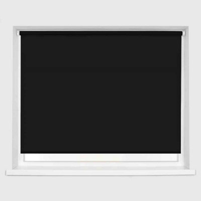 Caecus Blinds Made To Measure Straight Edge Daylight  Roller Blind Black 090cm