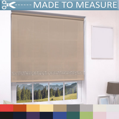 Caecus Blinds Made To Measure Straight Edge Daylight  Roller Blind Cappuccino 060cm