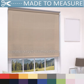 Caecus Blinds Made To Measure Straight Edge Daylight  Roller Blind Cappuccino 240cm