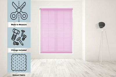 Caecus Blinds Made To Measure Straight Edge Daylight  Roller Blind Pink 060cm
