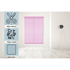 Caecus Blinds Made To Measure Straight Edge Daylight  Roller Blind Pink 090cm