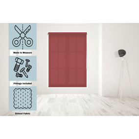 Caecus Blinds Made To Measure Straight Edge Daylight Roller Blind Red 120cm