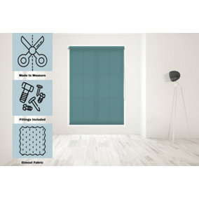 Caecus Blinds Made To Measure Straight Edge Daylight Roller Blind Teal 060cm