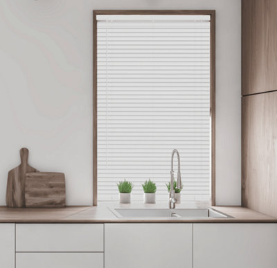 Caecus Caecus PVC Long Drop Venetian Blinds White 60cm Width x 210cm Drop