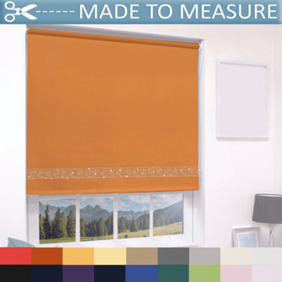 Caecus Made to Measure Blackout Diamante Roller Blind Burnt Orange 090cm