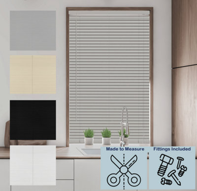 Caecus Made to measure PVC Venetian Blind Grey 150cm Width x 210cm Long Drop