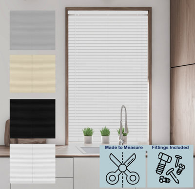 Caecus Made to measure PVC Venetian Blind White 165cm Width x 210cm Long Drop