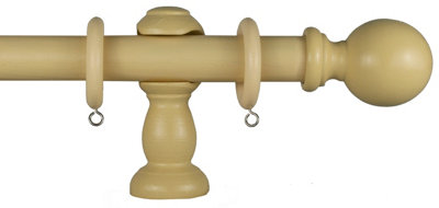 Caecus Wooden Poles 28mm 120cm Cream Includes 12 Rings