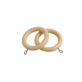 Caecus Wooden Poles 28mm Pack of 12 Rings Cream