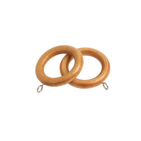 Caecus Wooden Poles 28mm Pack of 12 Rings Natural