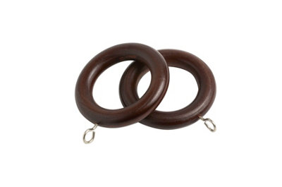 Caecus Wooden Poles 28mm Pack of 12 Rings Walnut