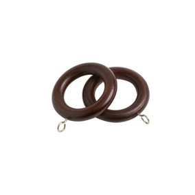 Caecus Wooden Poles 28mm Pack of 12 Rings Walnut