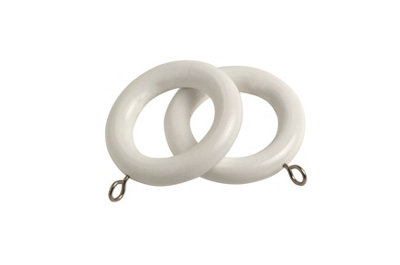 Caecus Wooden Poles 28mm Pack of 12 Rings White