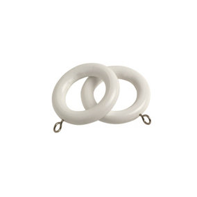 Caecus Wooden Poles 28mm Pack of 12 Rings White