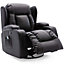 CAESAR BONDED LEATHER RECLINER ARMCHAIR SOFA HOME LOUNGE CHAIR RECLINING GAMING (Black)