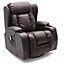CAESAR BONDED LEATHER RECLINER ARMCHAIR SOFA HOME LOUNGE CHAIR RECLINING GAMING (Brown)