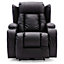 CAESAR ELECTRIC BONDED LEATHER AUTOMATIC RECLINER ARMCHAIR SOFA HOME LOUNGE CHAIR (Black)