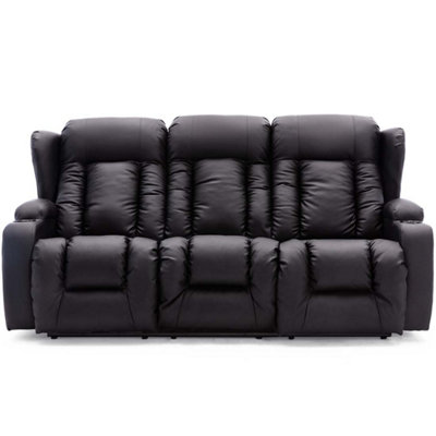Caesar Electric High Back Luxury Bond Grade Leather Recliner 3 Seater ...