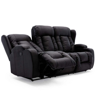 Caesar Electric High Back Luxury Bond Grade Leather Recliner 3 Seater ...