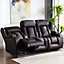 CAESAR ELECTRIC HIGH BACK LUXURY BOND GRADE LEATHER RECLINER 3 SEATER SOFA (Brown)