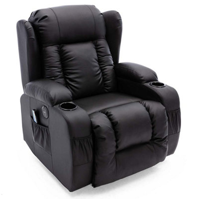 Caesar Electric Recliner Bonded Leather 1+2+3 Seater Sofa Set (Black)