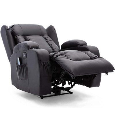 Caesar Electric Recliner Bonded Leather 1+2+3 Seater Sofa Set (Black)