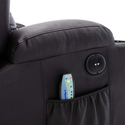 Caesar Electric Recliner Bonded Leather 1+2+3 Seater Sofa Set (Black)