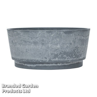 Caesar Marble Effect Bowl Planter for Garden Outdoor Patio Grey Large (x1)