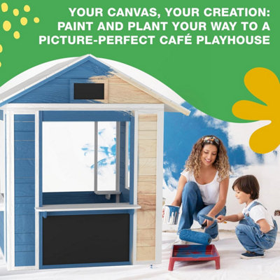 Cafe Shop Playhouse - Market Stall Play Shop - Outdoor Indoor Playhouse for Imaginative Play