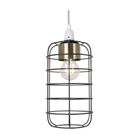 Cage Easy Fit Pendant Black and Gold