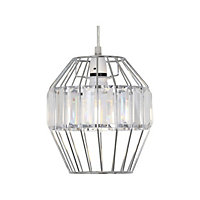 Cage Prism Easy Fit Pendant Chrome and Clear
