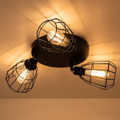 Wire cage ceiling light cheap