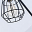 Caged Table Lamp, Switch Included, E27 Cap, Black Vintage Finish, LED Compatible