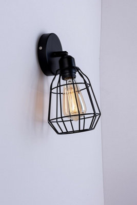 Black wall sconce with on sale on off switch