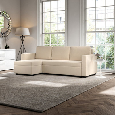 Cagliari Corner Ottoman Linear Natural Sofa Bed