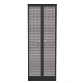 Cairo 2 Door Wardrobe in Smooth Black (Ready Assembled)