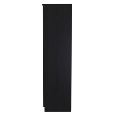 Cairo 2 Door Wardrobe in Smooth Black (Ready Assembled)